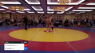 65 kg Quarterfinal - Kyle Hauserman, Pennsylvania RTC vs Dylan Cedeno, Cavalier Wrestling Club