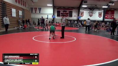 85-98 lbs Round 1 - Jax Hernandez, West Burlington Notre Dame vs Christian Delaney, Fort Madison Wrestling Club