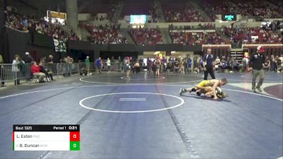 113 lbs Cons. Round 1 - Bennett Duncan, Miles City Wrestling Club vs Lucas Eaton, Powell Wrestling Club