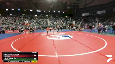 2A-145 lbs Quarterfinal - Slayd Daley, Saratoga vs Micah Petersen, Cokeville