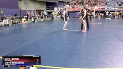 130 lbs Round 2 - Emma Hemann, Wartburg vs Cheyenne Mulford, Cornell College