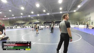 120 lbs 3rd Place Match - Zuri Tavarez, Upper Valley Aces vs Makenzi McCoy, Champions Wrestling Club