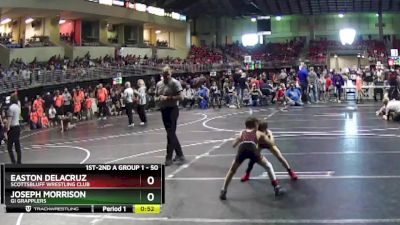 50 lbs Cons. Round 3 - Easton DeLaCruz, Scottsbluff Wrestling Club vs Joseph Morrison, GI Grapplers