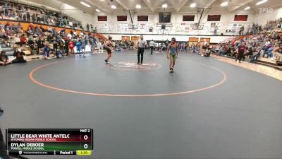 120 lbs Champ. Round 1 - Little Bear White Antelope, Wyoming Indian Middle School vs Dylan DeBoer, Powell Middle School