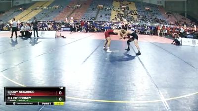 141 lbs Quarters & 1st Wb (16 Team) - Elliot Cooney, Cornell College vs Brody Neighbor, Coe