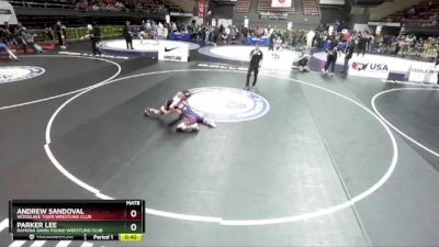 102 lbs Quarterfinal - Parker Lee, Ramona Dawg Pound Wrestling Club vs Andrew Sandoval, Woodlake Tiger Wrestling Club