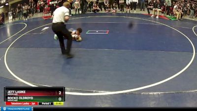 53 lbs Cons. Round 3 - Rocko Oldroyd, WESTLAKE vs Jett Lasike, WESTLAKE