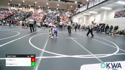 40 lbs Semifinal - Taylor Cary, Owasso Takedown Club vs Brody Boyd, Team Tulsa Wrestling Club