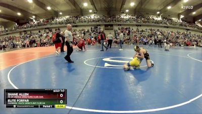 90 lbs Champ. Round 2 - Shane Allen, FH Jr Vikings Wrestling Club-AAA vs Elite Forfar, Cameron Youth Wrestling Club-AA