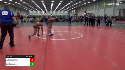 132 lbs Consi Of 64 #2 - James Benjamin, NJ vs Zacc Romero, NY