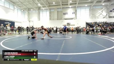 124 lbs Champ. Round 3 - Jacob Burgos, Deep Roots Wrestling Club vs Luke Dakin, Club Not Listed