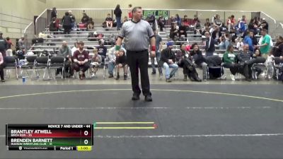 44 lbs Cons. Round 2 - Brenden Barnett, Hudson Wrestling Club vs Brantley Atwell, Birch Run