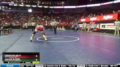 1A-182 lbs Cons. Round 3 - MaKade Bloker, North Butler-Clarksville vs Creighton Kelly, West Hancock, Britt