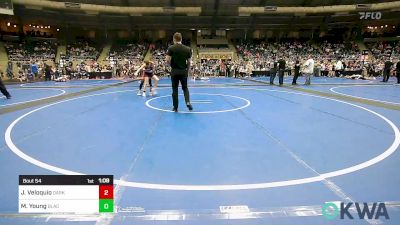 110 lbs Quarterfinal - Joseph Veloquio, Dark Cloud Wrestling Club vs Mason Young, Blackwell Wrestling Club