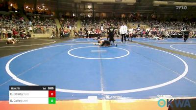 100 lbs Round Of 32 - Chance Dewey, Tulsa Blue T Panthers vs Brent Corby, Lawton Legends Youth Wrestling