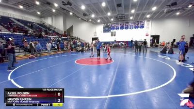 58-63 lbs 1st Place Match - Aksel Polson, Thermopolis Wrestling Club vs Hayden Unrein, High Plains Thunder Wrestling