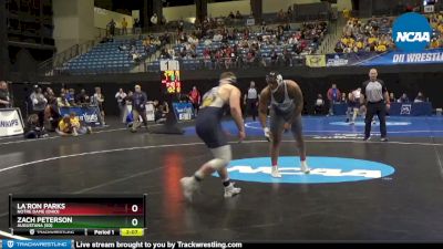 285 lbs Cons. Semi - Zach Peterson, Augustana (SD) vs La`Ron Parks, Notre Dame (Ohio)