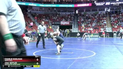 2A-106 lbs Cons. Round 4 - Colt Boyles, Burlington Notre Dame vs Charlie Boelman, North Polk