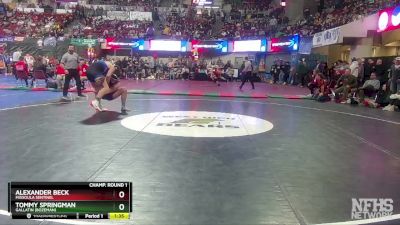 AA - 182 lbs Champ. Round 1 - Tommy Springman, Gallatin (Bozeman) vs Alexander Beck, Missoula Sentinel