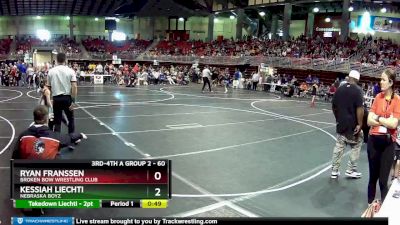 60 lbs Champ. Round 2 - Ryan Franssen, Broken Bow Wrestling Club vs Kessiah Liechti, Nebraska Boyz