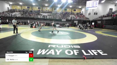 215 lbs Round Of 32 - Tristen Padget, William Penn Charter vs Walker Walls, Bishop Lynch High School