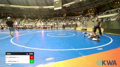 83 lbs Semifinal - Abigail LeGrand, Sperry Wrestling Club vs Lucas McCurley, Norman Grappling Club