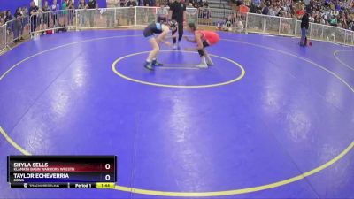 130 lbs Round 2 - Shyla Sells, Klamath Basin Warriors Wrestli vs Taylor Echeverria, COWA