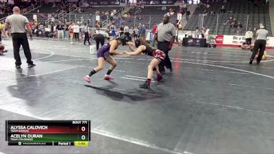 112 lbs Cons. Semi - Alyssa Calovich, Team Kansas vs Acelyn Duran, Team Colorado