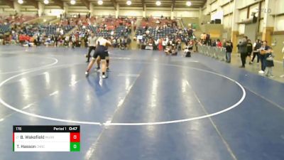 178 lbs Cons. Round 4 - Ben Wakefield, Skyline High School vs Tomasi Hasson, Corner Canyon