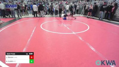 90 lbs Semifinal - Jacob Boren, Verdigris Youth Wrestling vs Kyus Eulitt, Miami Takedown Club