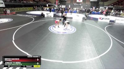 92 lbs Champ. Round 2 - Bryce Dacoco, California vs Jordan Yi-Berg, Mad Dawg Wrestling Club