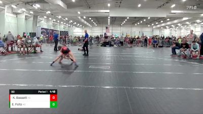 90 lbs Quarterfinal - Keegan Bassett, Young Guns/Compound vs Elijah Foltz, American Dream