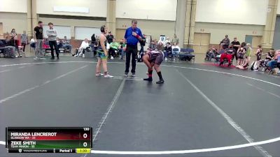 130 lbs Round 6 (8 Team) - Miranda Lencrerot, Glasgow WA vs Zeke Smith, Team Minion