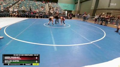 96-97 lbs Round 3 - Aiden Marquez, Springview Middle School vs Baylon Austin, USA Gold