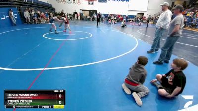 87 lbs Round 3 - Oliver Wisniewski, Green River Grapplers vs Steven Ziegler, Camel Kids Wrestling