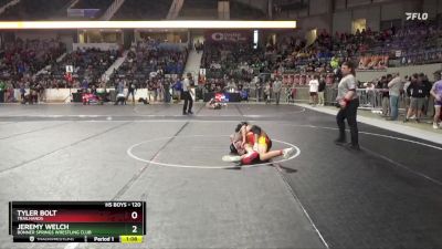 120 lbs Champ. Round 1 - Tyler Bolt, Trailhands vs Jeremy Welch, Bonner Springs Wrestling Club