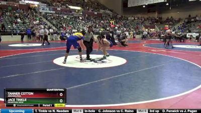 4A 215 lbs Quarterfinal - Jace Tinkle, Mountain View vs Tanner Cotton, Arkadelphia