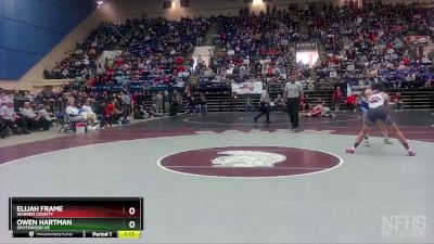 3 - 157 lbs Semifinal - Elijah Frame, Warren County vs Owen Hartman, Spotswood HS