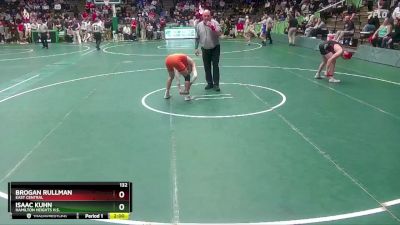 132 lbs Champ. Round 1 - Brogan Rullman, East Central vs Isaac Kuhn, Hamilton Heights H.S.