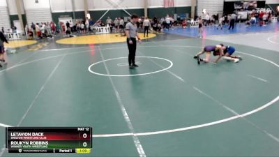 105 lbs Semifinal - Roukyn Robbins, Winner Youth Wrestling vs LeTavion Dack, Shelton Wrestling Club