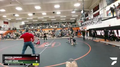 67 lbs Semifinal - Fischer Lewis, Thermopolis Wrestling Club vs Weston Crowley, Peak Wrestling