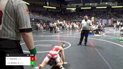 75 lbs Consi Of 32 #2 - Trent Gardner, South Side Beaver vs Adam Slother Jr., West Branch