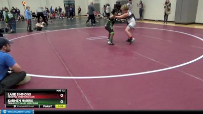 105 lbs Cons. Semi - Karmen Harris, Tennessee Valley Wrestling vs Lane Simmons, Techfall Wrestling Club