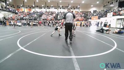 55 lbs Consi Of 8 #2 - Brantley Lewis, Coweta Tiger Wrestling vs Theo Burleson, Wyandotte Youth Wrestling