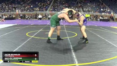 D3-285 lbs Cons. Round 3 - Jacob Reynolds, Three Rivers HS vs Waylon Lingeman, Central Montcalm HS