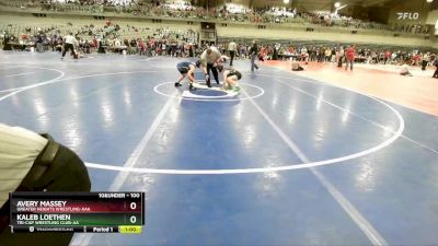 100 lbs Cons. Round 4 - Avery Massey, Greater Heights Wrestling-AAA vs Kaleb Loethen, Tri-Cap Wrestling Club-AA