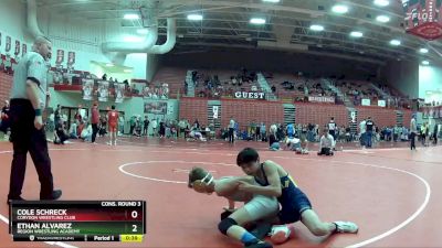 100 lbs Cons. Round 3 - Cole Schreck, Corydon Wrestling Club vs Ethan Alvarez, Region Wrestling Academy