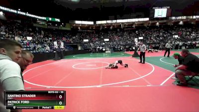 55 lbs Quarterfinal - Santino Strader, COL1 vs Patrick Ford, DWC3