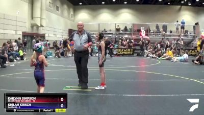 70 lbs Round 3 (4 Team) - Kailynn Simpson, Beast Mode WA Green vs Khilah Krisch, BadBass