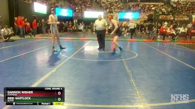 AA - 132 lbs Cons. Round 3 - Gannon Wisher, Flathead vs Reid Whitlock, Butte